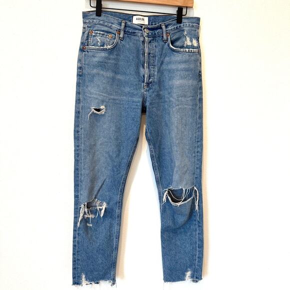 Agolde Jaime Distressed High Rise Denim Jeans Size 27 - Picture 12 of 13